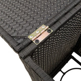 Propane Tank Cover Table Black 40x40x60 cm Poly Rattan