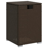 Propane Tank Cover Table Brown 40x40x60 cm Poly Rattan - Front View