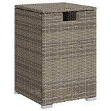 Propane Tank Cover Table Grey 40x40x60 cm Poly Rattan - Front View