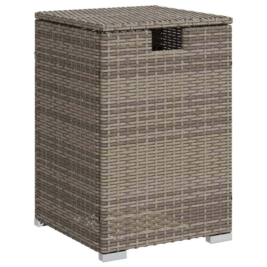 Propane Tank Cover Table Grey 40x40x60 cm Poly Rattan