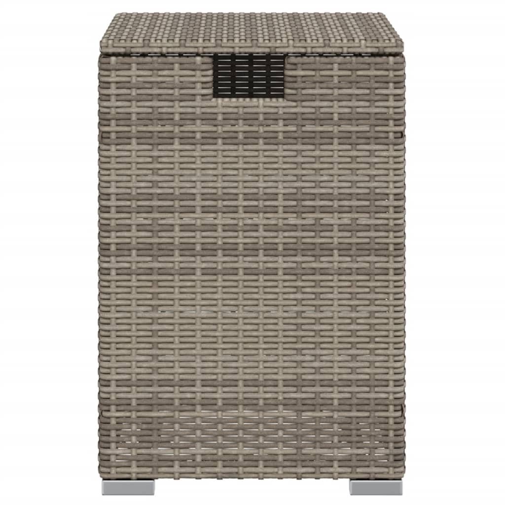 Propane Tank Cover Table Grey 40x40x60 cm Poly Rattan