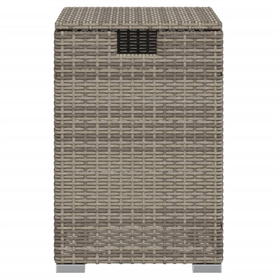 Propane Tank Cover Table Grey 40x40x60 cm Poly Rattan
