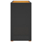 Garden Side Table with Wooden Top Black 100x40x75cm Poly Rattan