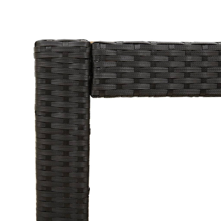 Garden Side Table with Wooden Top Black 100x40x75cm Poly Rattan