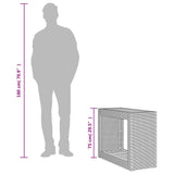 Garden Side Table with Wooden Top Black 100x40x75 cm Poly Rattan - Extra Image