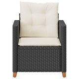 Garden Chair with Cushions Black Poly Rattan - Top-Down View