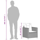 Garden Chair with Cushions Black Poly Rattan - Extra Image