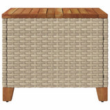Garden Table Beige 45x45x37 cm Poly Rattan Acacia Wood - Rear View