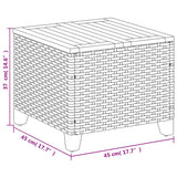 Garden Table Beige 45x45x37 cm Poly Rattan Acacia Wood - Extra Image