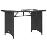 2 Piece Garden Dining Set with Cushions Black Poly Rattan - 45-Degree Angle