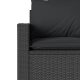 2 Piece Garden Dining Set with Cushions Black Poly Rattan - Extra Image
