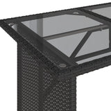 2 Piece Garden Dining Set with Cushions Black Poly Rattan - Extra Image