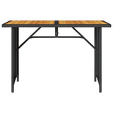 2 Piece Garden Dining Set with Cushions Black Poly Rattan - Close-Up Angle
