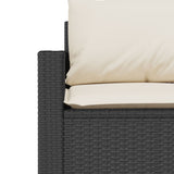 2 Piece Garden Dining Set with Cushions Black Poly Rattan - Extra Image
