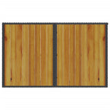 Garden Table with Wooden Top Black 110x68x70 cm Poly Rattan