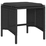 4 Piece Garden Sofa Set with Cushions Black Poly Rattan - 45-Degree Angle