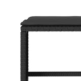 4 Piece Garden Sofa Set with Cushions Black Poly Rattan - Extra Image