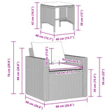 4 Piece Garden Sofa Set with Cushions Black Poly Rattan - Extra Image