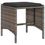 4 Piece Garden Sofa Set with Cushions Grey Poly Rattan