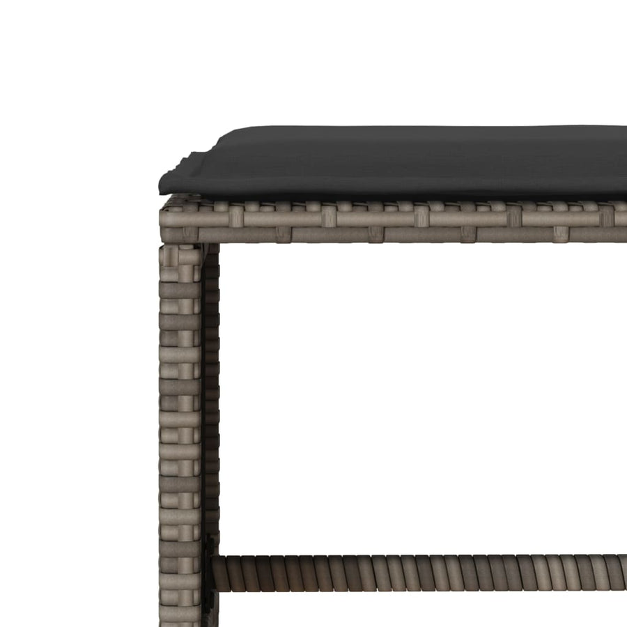 4 Piece Garden Sofa Set with Cushions Grey Poly Rattan