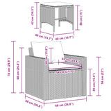 4 Piece Garden Sofa Set with Cushions Grey Poly Rattan - Extra Image