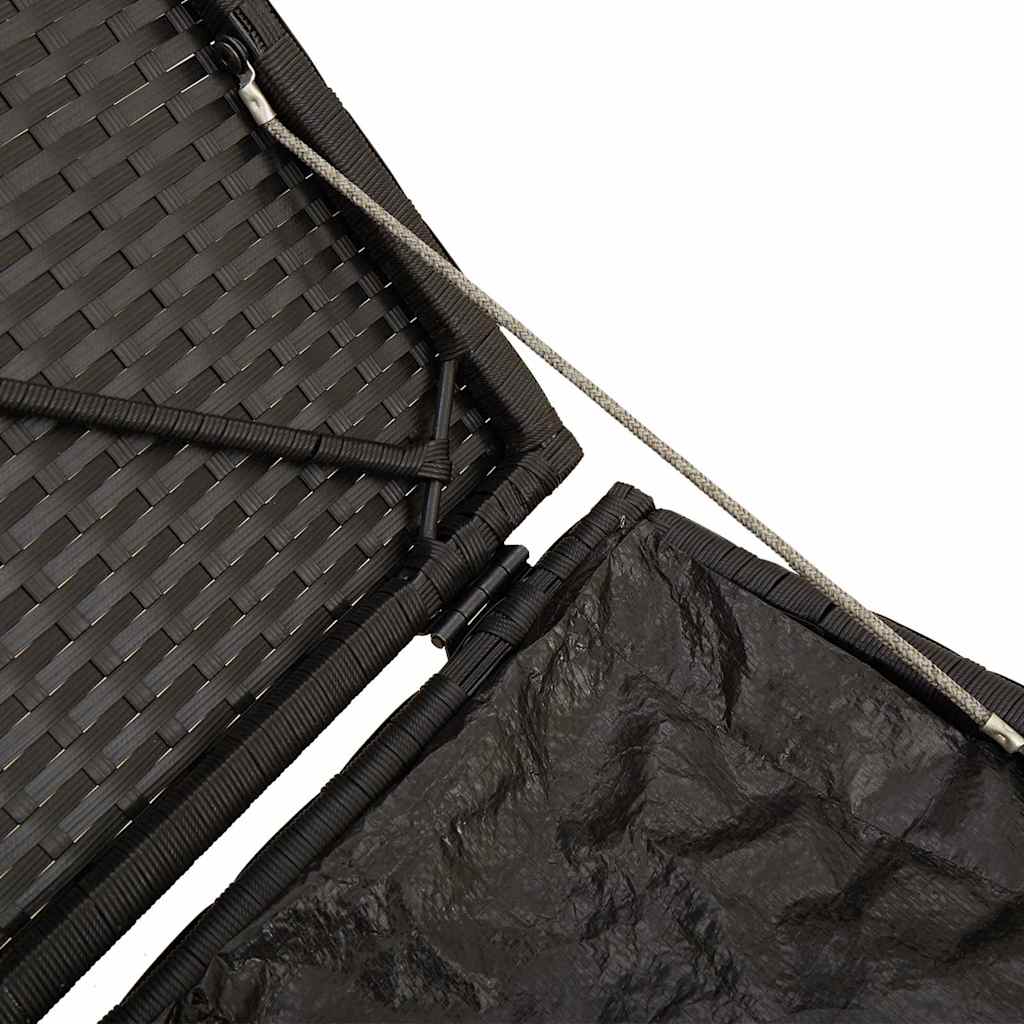 Cushion Box with Storage Black 50 x 50 x 50 cm Poly Rattan