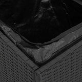 Cushion Box with Storage Black 50 x 50 x 50 cm Poly Rattan