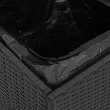 Cushion Box with Storage Black 50 x 50 x 50 cm Poly Rattan - Extra Image