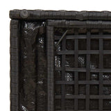 Cushion Box with Storage Black 50 x 50 x 50 cm Poly Rattan - Extra Image