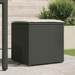 Cushion Box with Storage Black 50 x 50 x 50 cm Poly Rattan