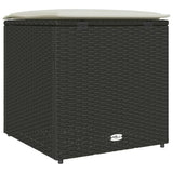 Cushion Box with Storage Black 50 x 50 x 50 cm Poly Rattan