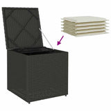 Cushion Box with Storage Black 50 x 50 x 50 cm Poly Rattan - Extra Image