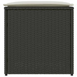 Cushion Box with Storage Black 50 x 50 x 50 cm Poly Rattan