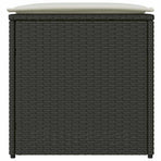 Cushion Box with Storage Black 50 x 50 x 50 cm Poly Rattan
