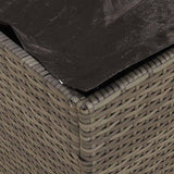 Cushion Box with Storage Grey 50 x 50 x 50 cm Poly Rattan - Extra Image