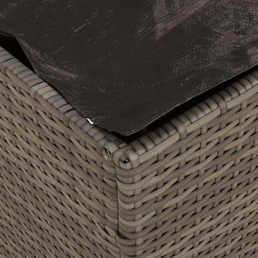 Cushion Box with Storage Grey 50 x 50 x 50 cm Poly Rattan