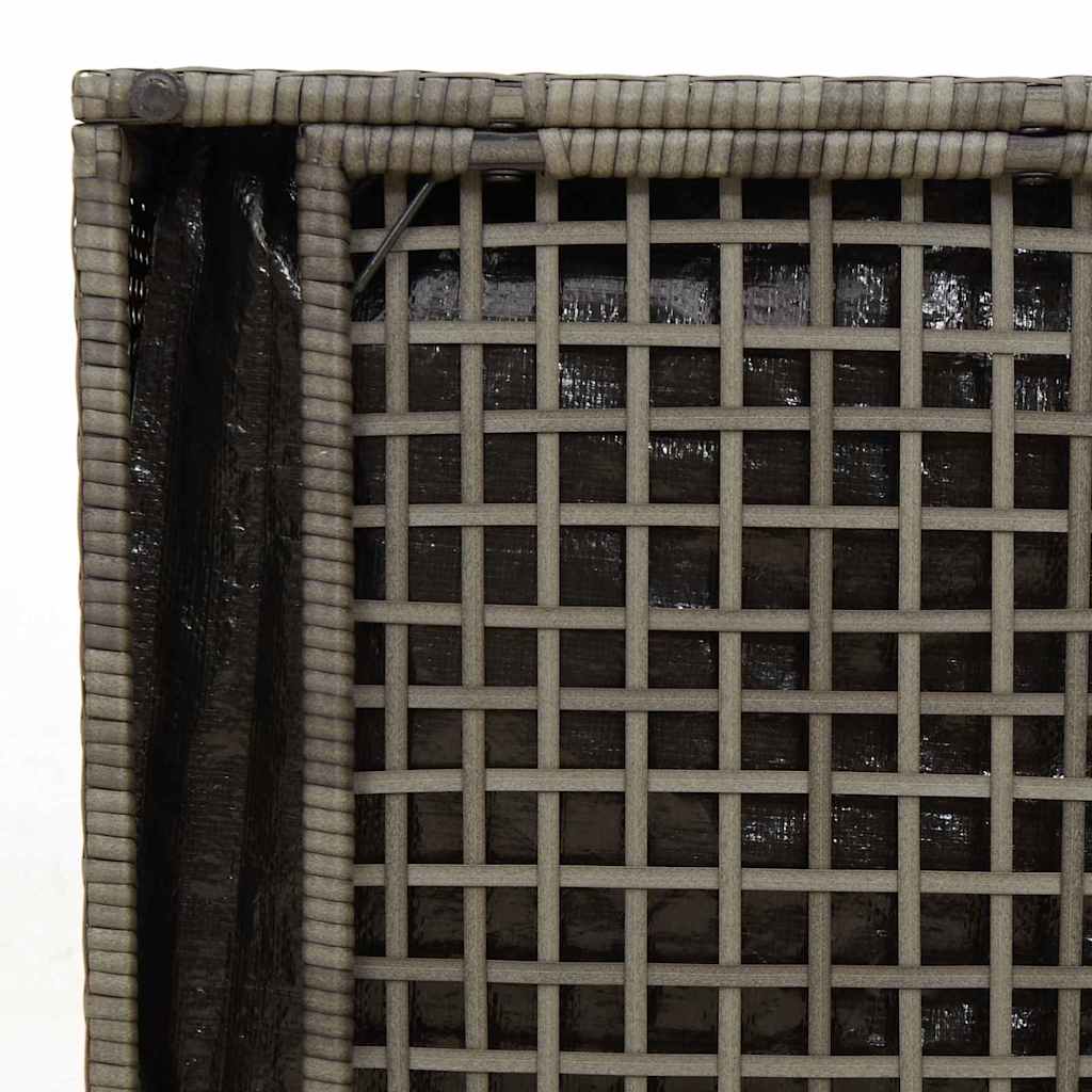 Cushion Box with Storage Grey 50 x 50 x 50 cm Poly Rattan