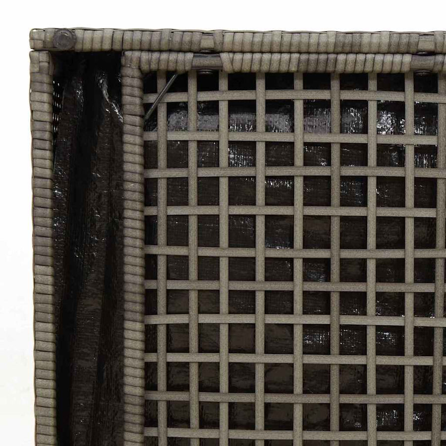 Cushion Box with Storage Grey 50 x 50 x 50 cm Poly Rattan