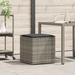 Cushion Box with Storage Grey 50 x 50 x 50 cm Poly Rattan
