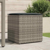 Cushion Box with Storage Grey 50 x 50 x 50 cm Poly Rattan - Side View