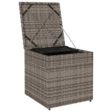 Cushion Box with Storage Grey 50 x 50 x 50 cm Poly Rattan - Top-Down View