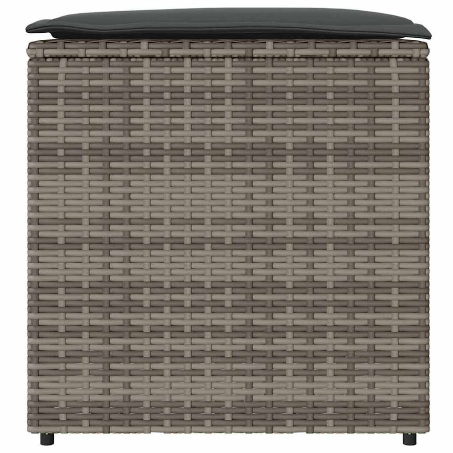 Cushion Box with Storage Grey 50 x 50 x 50 cm Poly Rattan