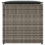 Cushion Box with Storage Grey 50 x 50 x 50 cm Poly Rattan