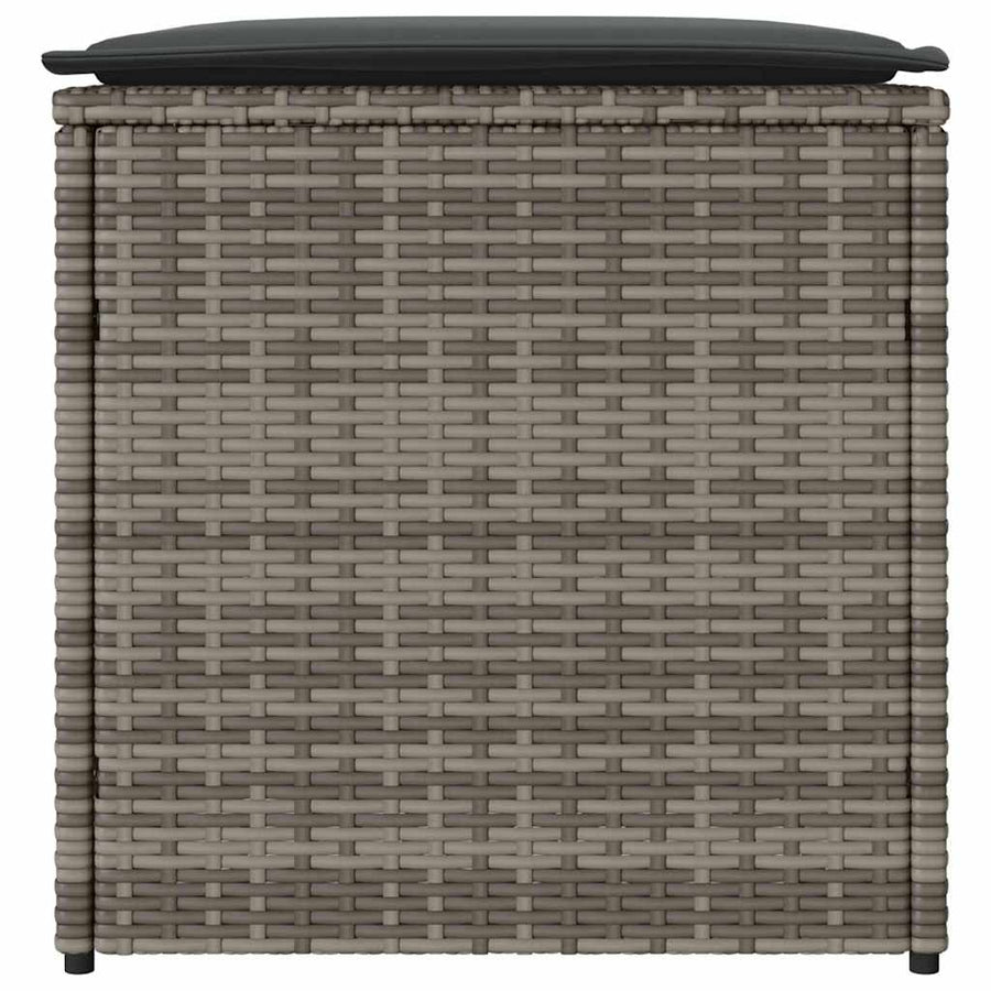 Cushion Box with Storage Grey 50 x 50 x 50 cm Poly Rattan