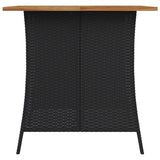 5 Piece Garden Dining Set with Cushions Black Poly Rattan