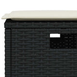 5 Piece Garden Dining Set with Cushions Black Poly Rattan - 45-Degree Angle