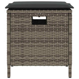 5 Piece Garden Dining Set with Cushions Grey Poly Rattan