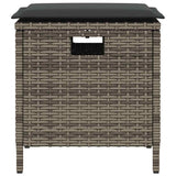 5 Piece Garden Dining Set with Cushions Grey Poly Rattan - Side View
