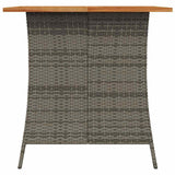 5 Piece Garden Dining Set with Cushions Grey Poly Rattan