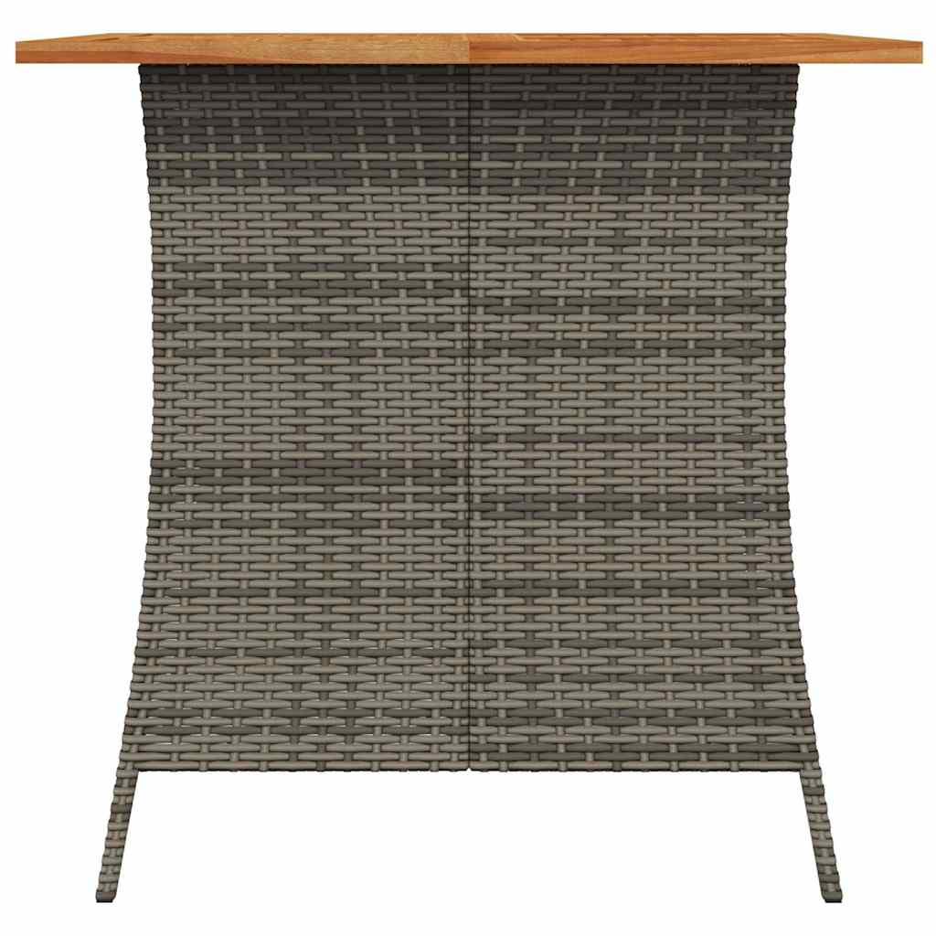 5 Piece Garden Dining Set with Cushions Grey Poly Rattan